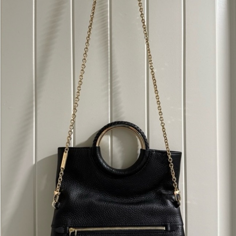 MICHAEL Michael Kors Black Shoulder Bag with Gold Chain